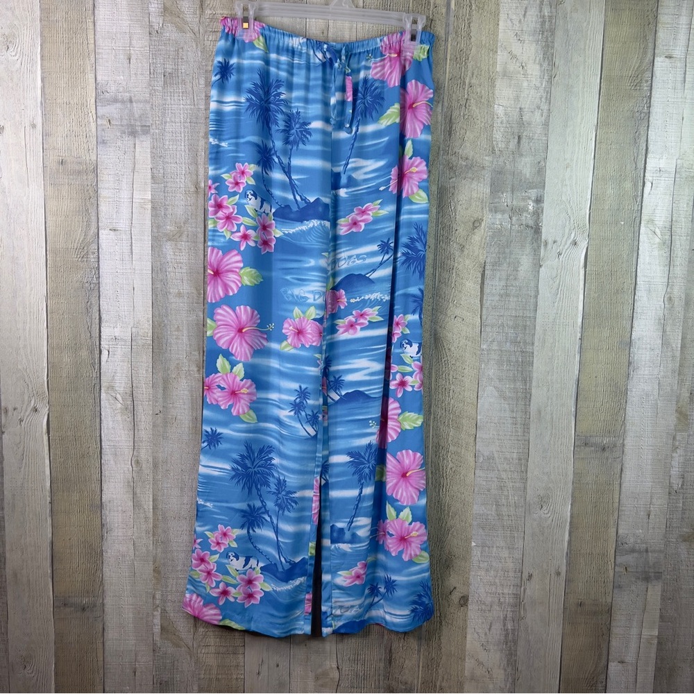 Big Dogs Size Small Floral Stretch Drawstring Waistband Pants Coverup Swimsuit
